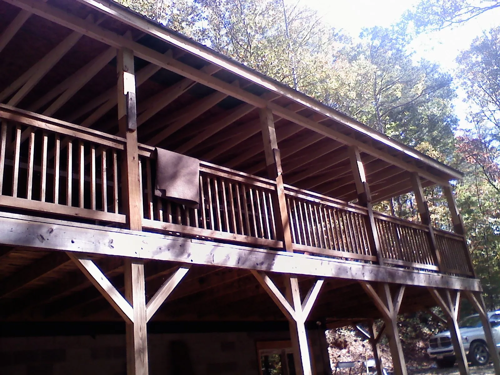 Timber framing under a new elevated porch and deck — Roof Leak Repair in Cedartown by Roofing Brothers